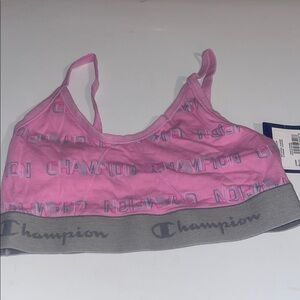 Champion Pink Sports Bra with Gray Band